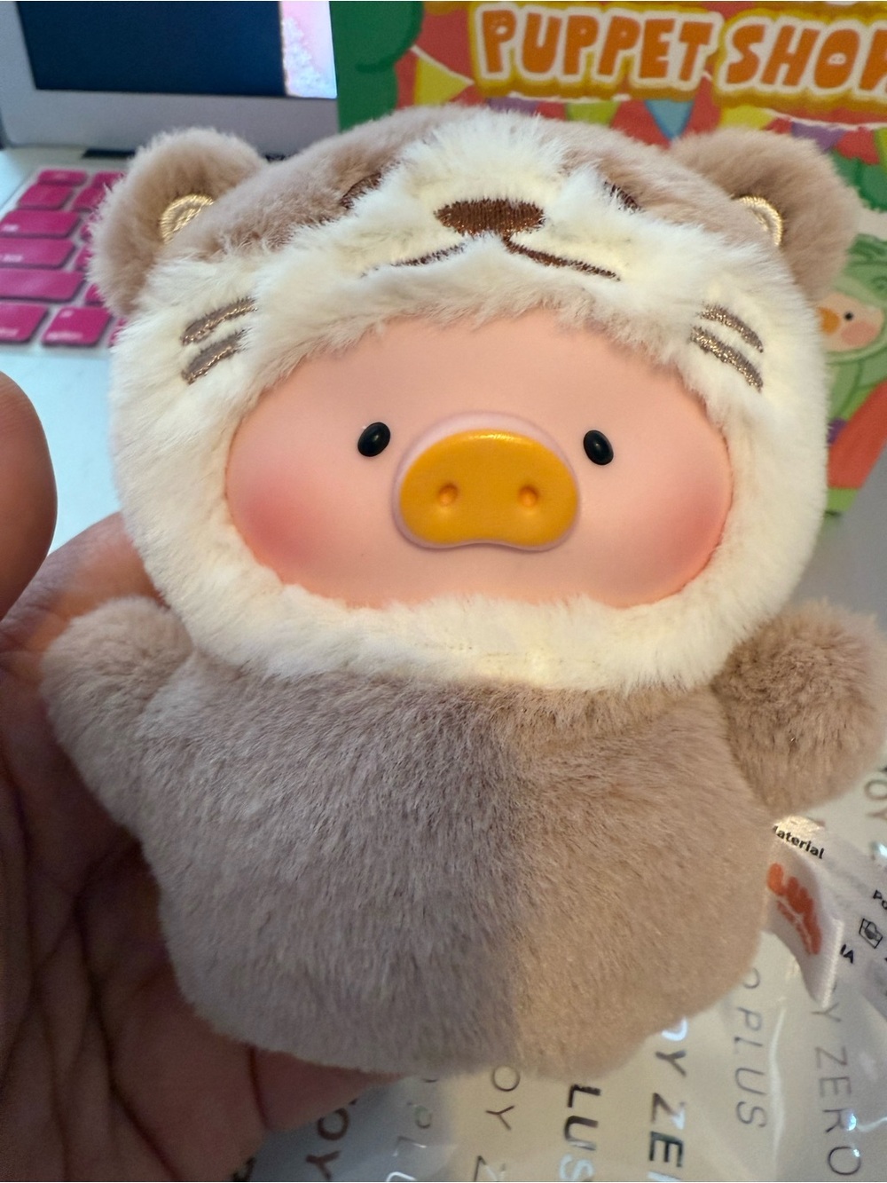 LULU THE PIGGY ANIMAL PARTY PUPPET SHOW Cute Plush Piglet in Beige and Cream
